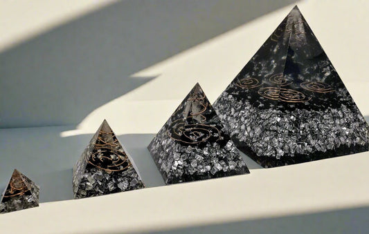 Handmade Orgonite Pyramids – Quartz, Shungite & Copper Energy Decor