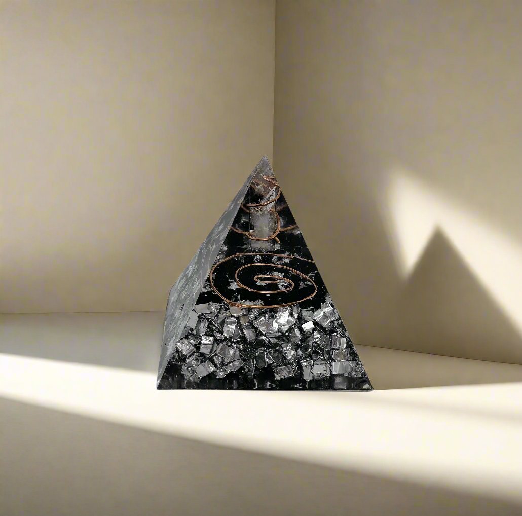 Handmade Orgonite Pyramids – Quartz, Shungite & Copper Energy Decor