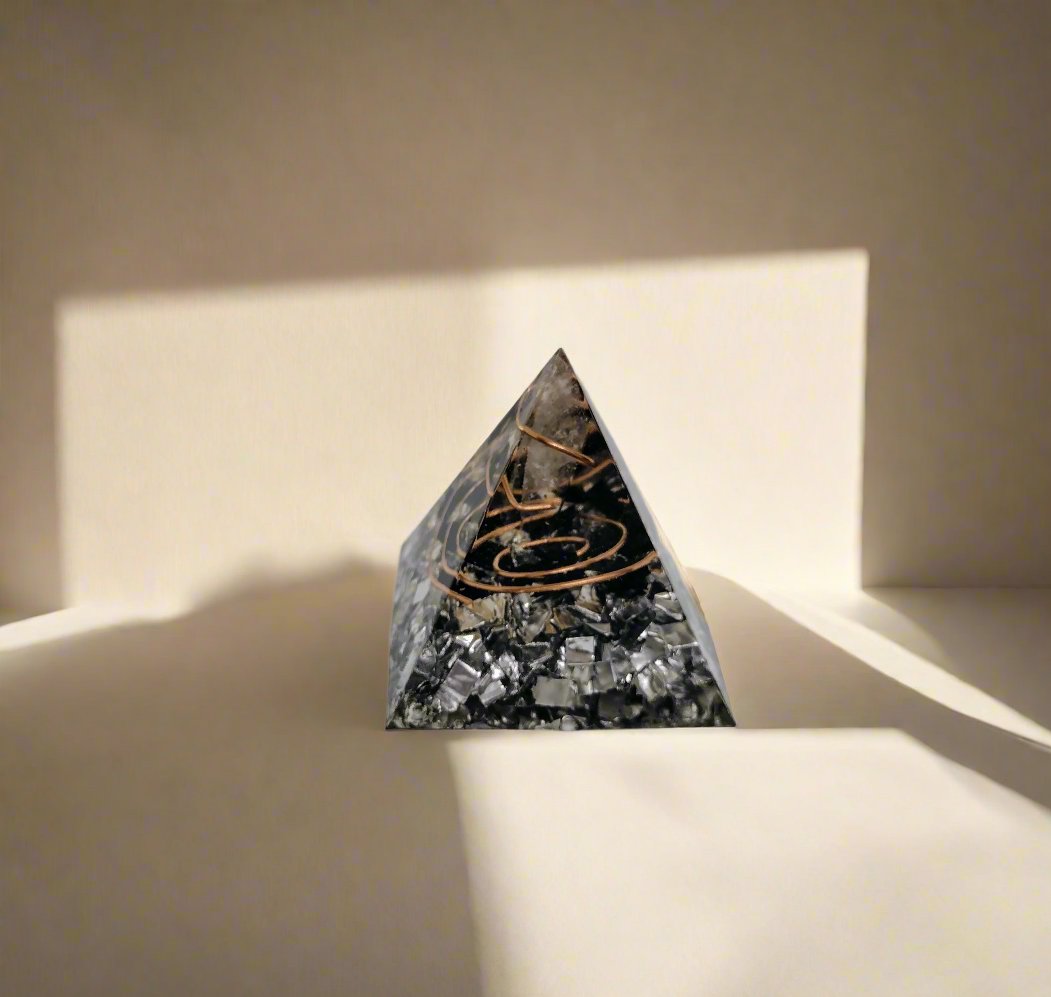 Handmade Orgonite Pyramids – Quartz, Shungite & Copper Energy Decor