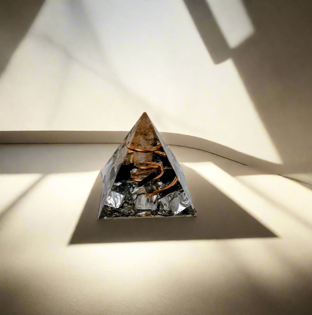 Handmade Orgonite Pyramids – Quartz, Shungite & Copper Energy Decor