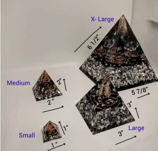 Handmade Orgonite Pyramids – Quartz, Shungite & Copper Energy Decor