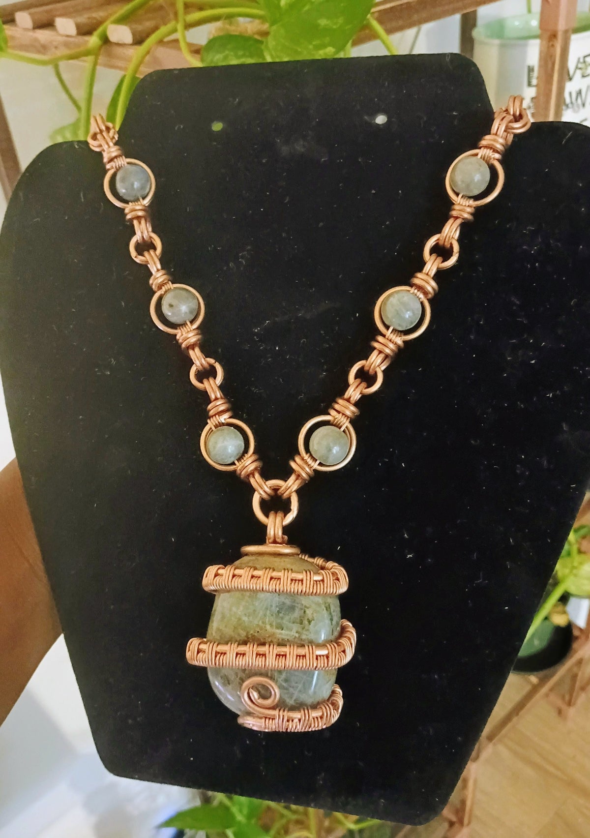 Copper-Wrapped Labradorite Necklace & Bracelet Bundle
