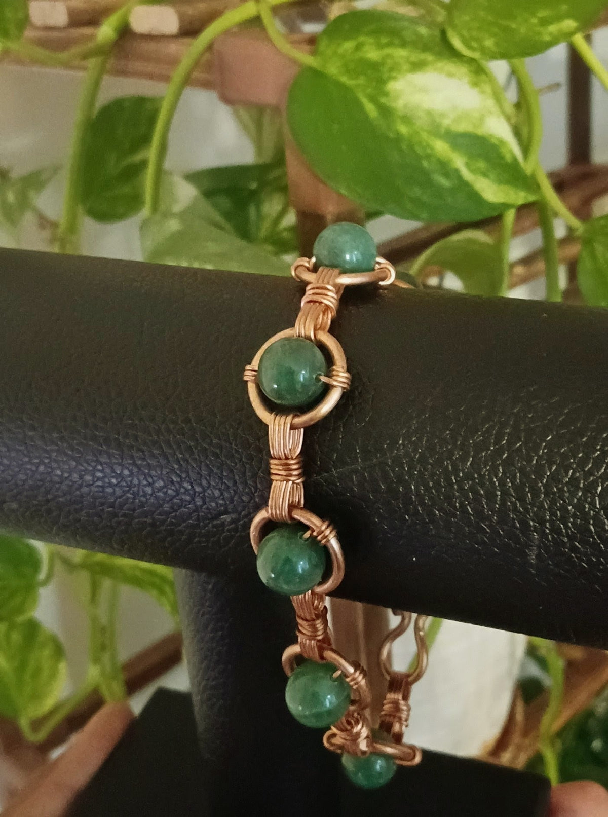 Copper-Wrapped Lime Green Aventurine Necklace & Bracelet Bundle