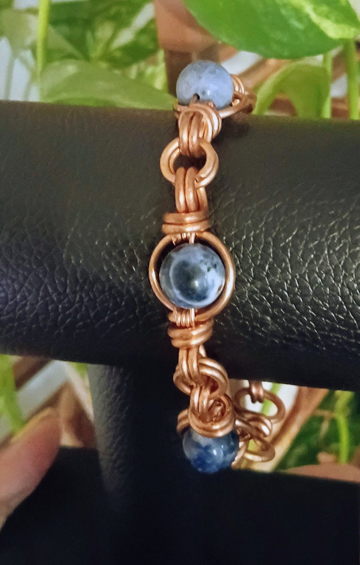 Copper-Wrapped Sodalite Necklace & Bracelet Bundle